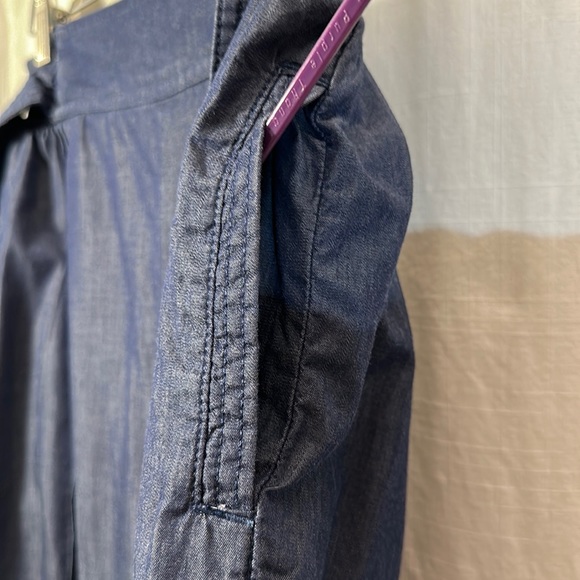 Anthropologie Globetrotters Chambray joggers smocked waist blue lightweight S - Picture 14 of 14